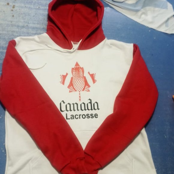 BNWT Original Handmade Canada Lacrosse Hooded Sweatshirt. - Picture 5 of 7